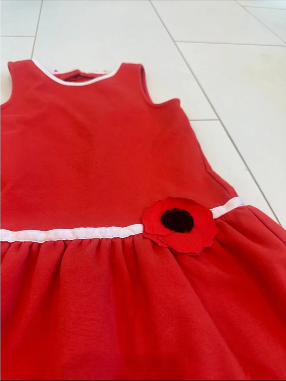 Janie and jack Dropwaist Poppy Dress red 5 girls - Picture 5 of 7
